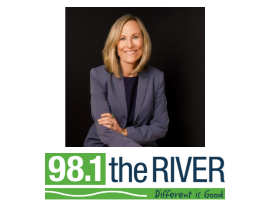 Eleanor Ashton and 98.1 River logo